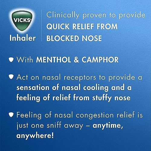Buy now KRUM Vicks Inhaler, Portable Nasal Inhaler, Non-Medicated, Soothing Vapors to Breathe Easy, Menthol Scent, 2 Inhalers at indiglob india