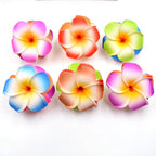 10Pcs Multicolor Hawaii Plumeria Flower Clips Hawaiian Flowers Hair Barrettes Beach Party Hair Clips Artificial Tropical Flower Hairpins for Wedding Hair Accessories (7cm)