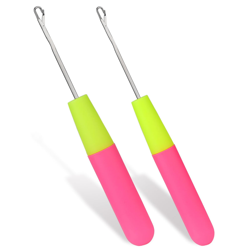 2 Pcs Latch Hook Latch Hook Tool 0.2in, 0.15in Crochet Needles for Hair