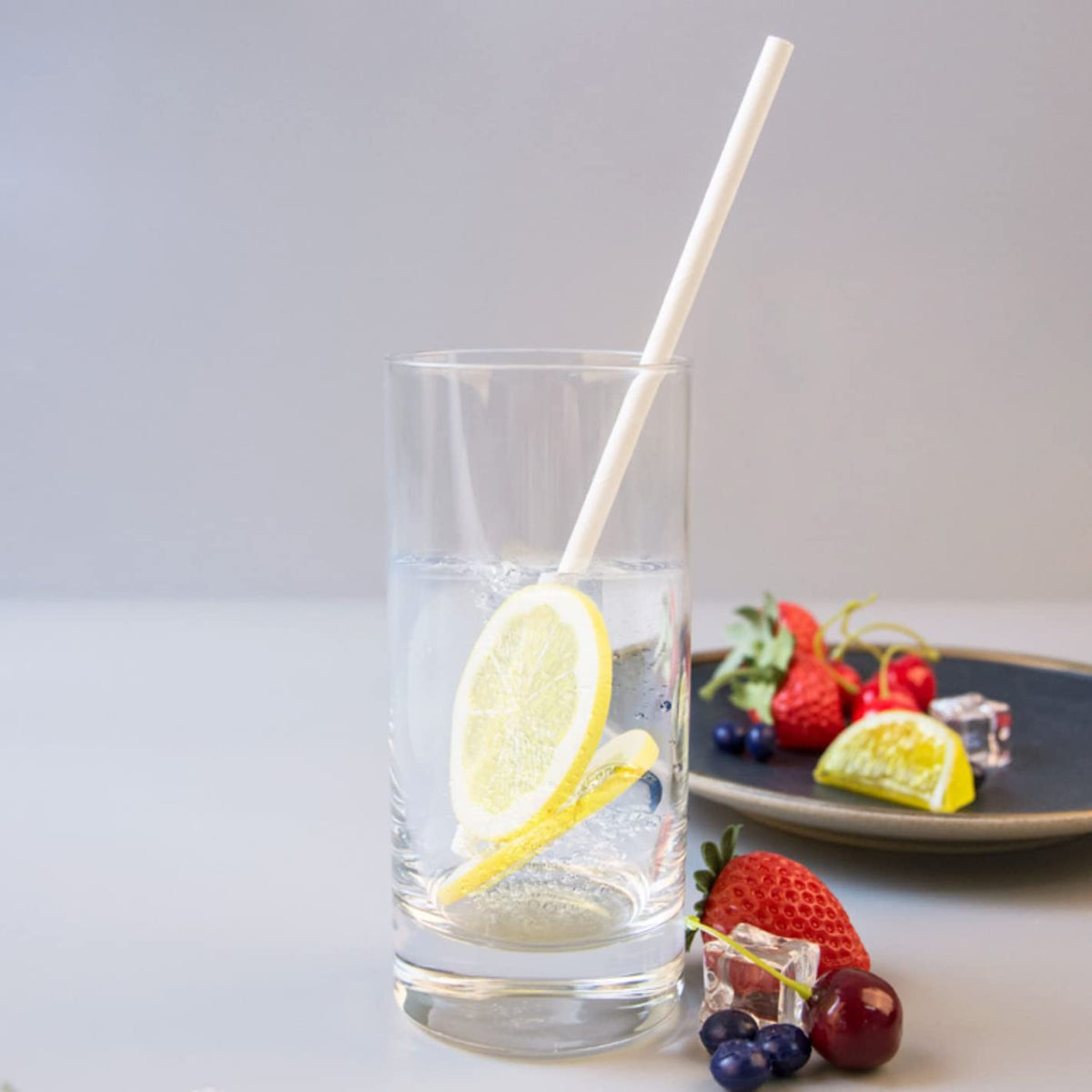 100 Pack Paper Straws White Biodegradable co-Friendly Drinking Bulk for Party Supplies, Bridal/Baby Shower, Birthday, Mixed Drinks, Weddings, Restaurant, Food Service, Drink Stirrer