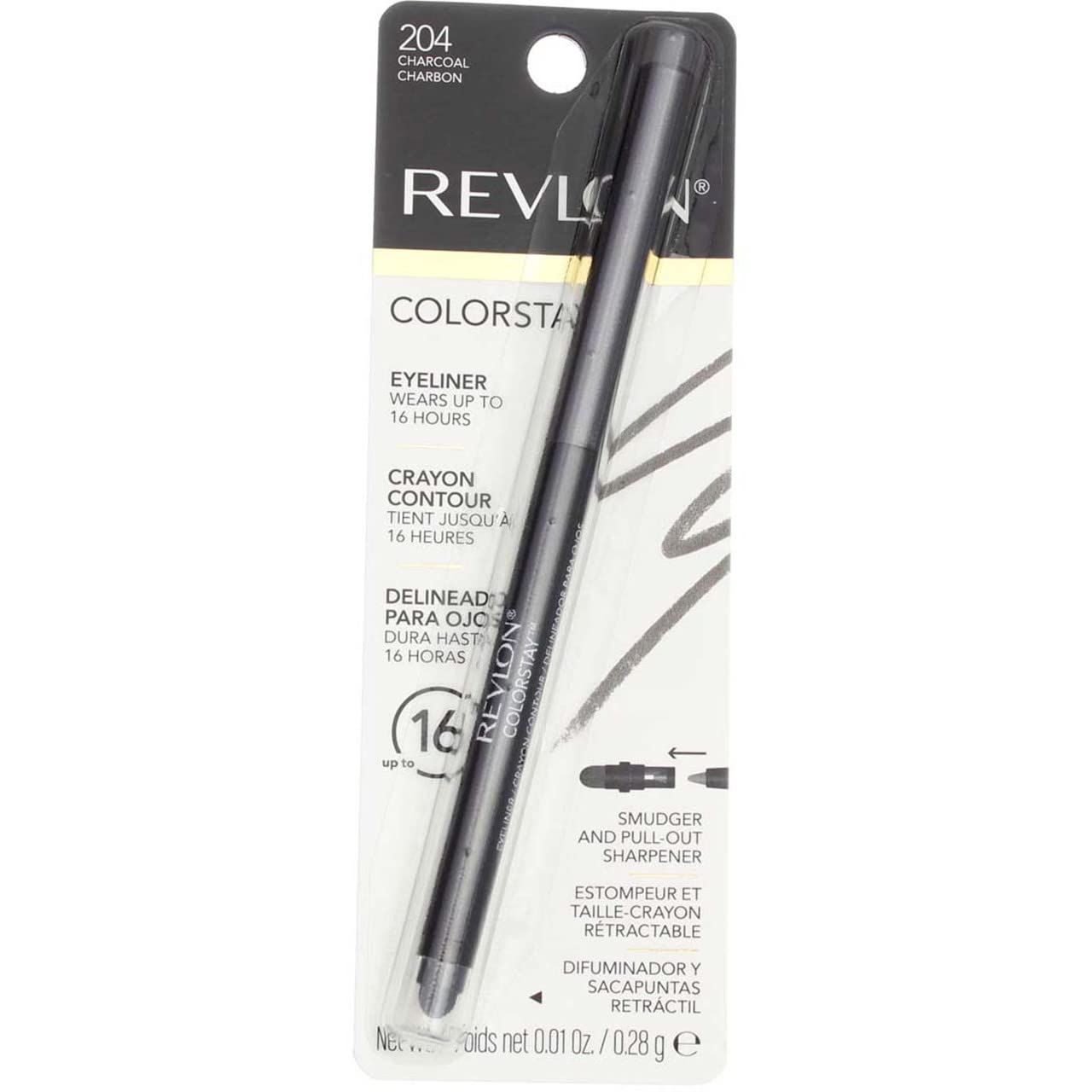 Buy now Revlon ColorStay Eyeliner Pencil, Black [201], 0.01 oz (Pack of 12) Charcoal at indiglob india
