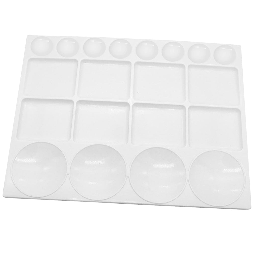 20 Well Watercolor Paint Tray Palette Pallet Acrylic Painting Mixing Plastic Artist Large Square Palette, 13 x 10 Inches, White, 1PCS