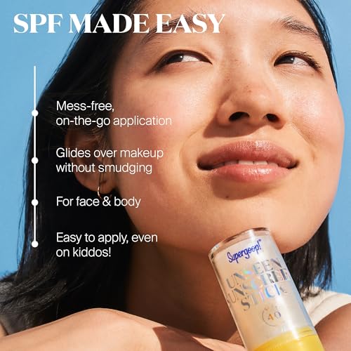 Buy now Supergoop! Unseen Sunscreen Stick - SPF 40 - Clear & Invisible Sun Protection - Broad Spectrum Face Sunscreen - Glides Over Makeup - Natural Finish - For All Skin Types - 0.7 fl oz at indiglob india