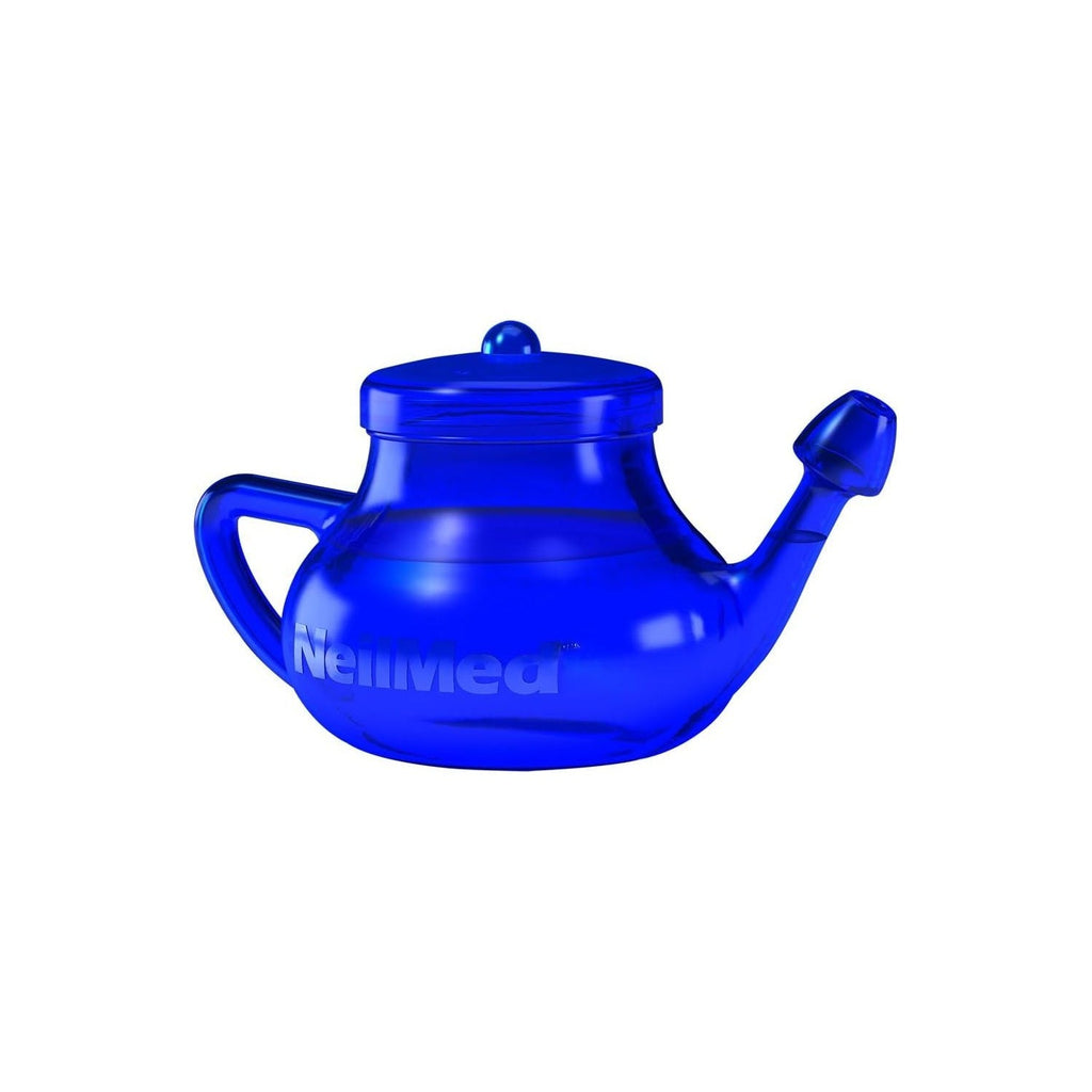 Buy now NeilMed NasaFlo Unbreakable Neti Pot with 60 Premixed Packets at indiglob india