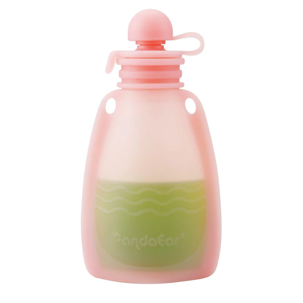 PandaEar 7 Pack Silicone Baby Food Pouches, Reusable Squeeze Pouches