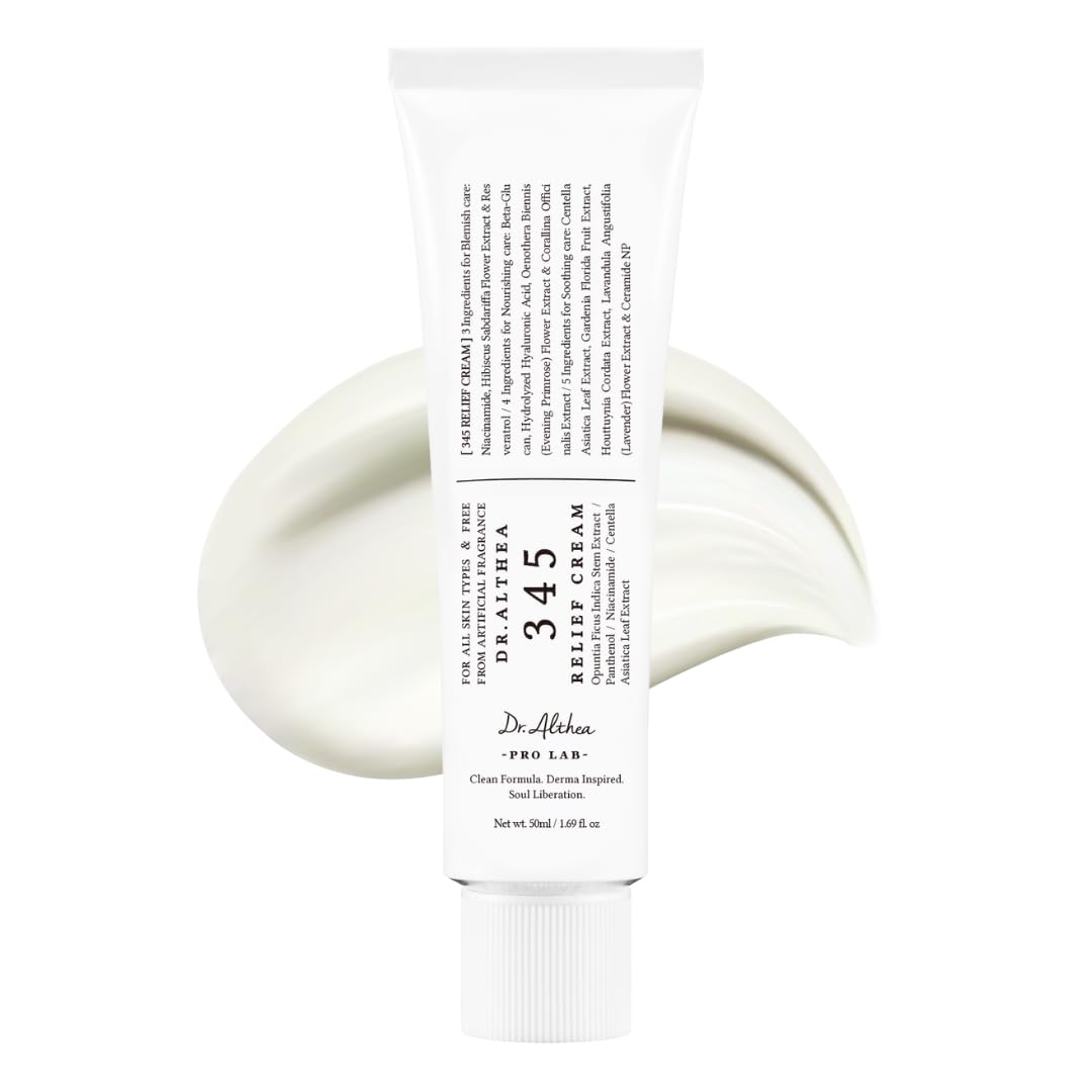 Buy now Dr.Althea 345 Relief Cream, Daily Face Moisturizer, Blemish Relief Care, Soothing Recovery & Moisture, Korean Vegan Skin Care for All Skin Types, 1.69 Fl Oz (Pack of 1) at indiglob india
