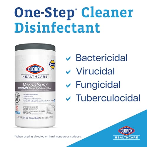 Buy now Clorox Healthcare VersaSure Cleaner Disinfectant Wipes, 6.75" x 8", 85 Count Canister (Package May Vary) at indiglob india