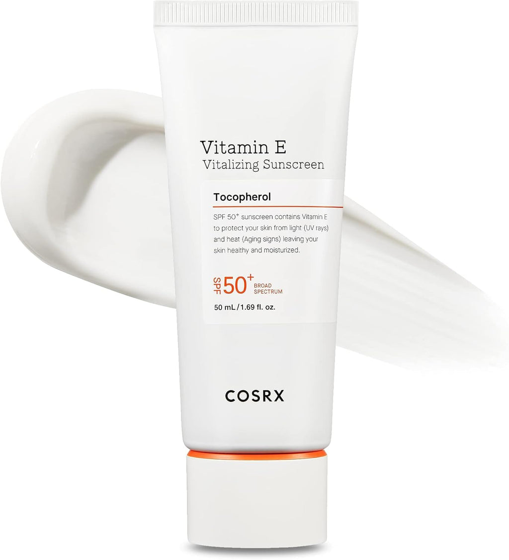 Buy now COSRX Vitamin E Vitalizing Face Sunscreen SPF 50, 1.69 fl oz, SPF Moisturizer, Lightweight under Makeup, Travel Essentials, Summer Essentials, Korean Skin Care, Korean Sunscreen for Face at indiglob india
