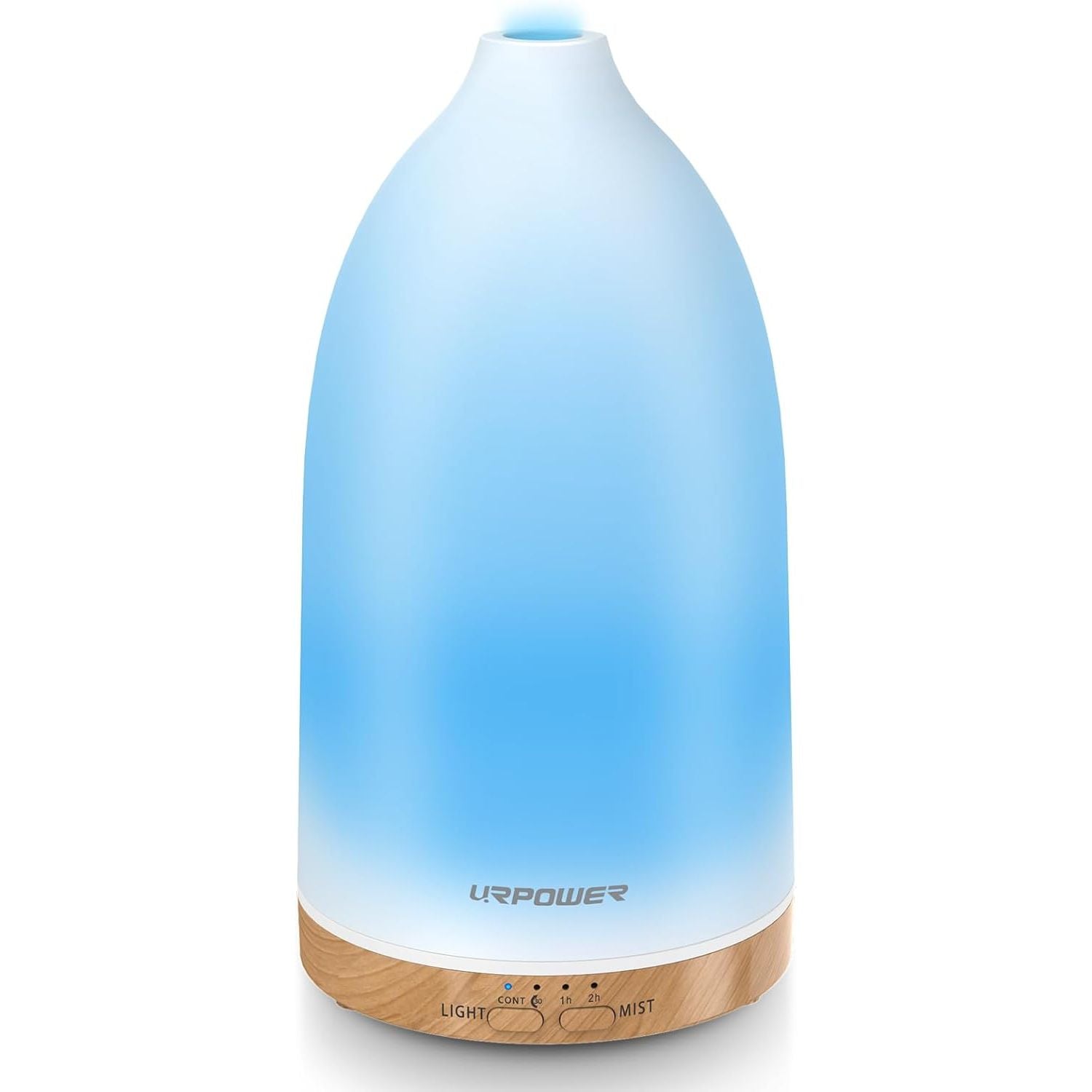 Buy now URPOWER 2nd Version Essential Oil Diffuser with Adjustable Mist Mode Waterless Auto Shut-Off and 7 Color LED Lights for Home Office, One Size (Pack of 1), White Smooth White at indiglob india