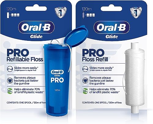 Buy now Oral-B Glide PRO Refillable Dental Floss Starter Kit + Refill, 240m at indiglob india