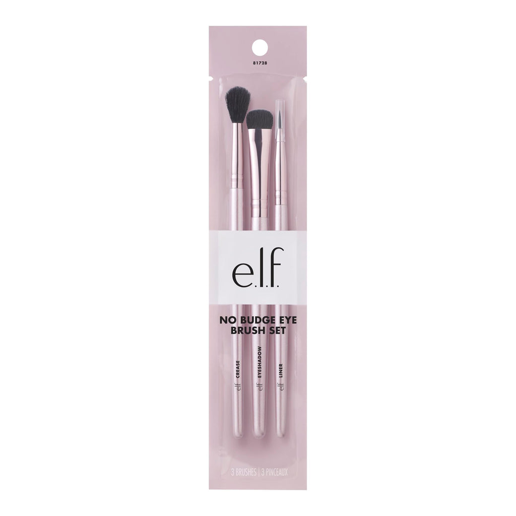 Buy now e.l.f. No Budge Brush Trio, 3-Piece Eyeshadow Brush Set For Applying & Blending Color, Use With The No Budge Cream Eyeshadows, Vegan & Cruelty-Free at indiglob india