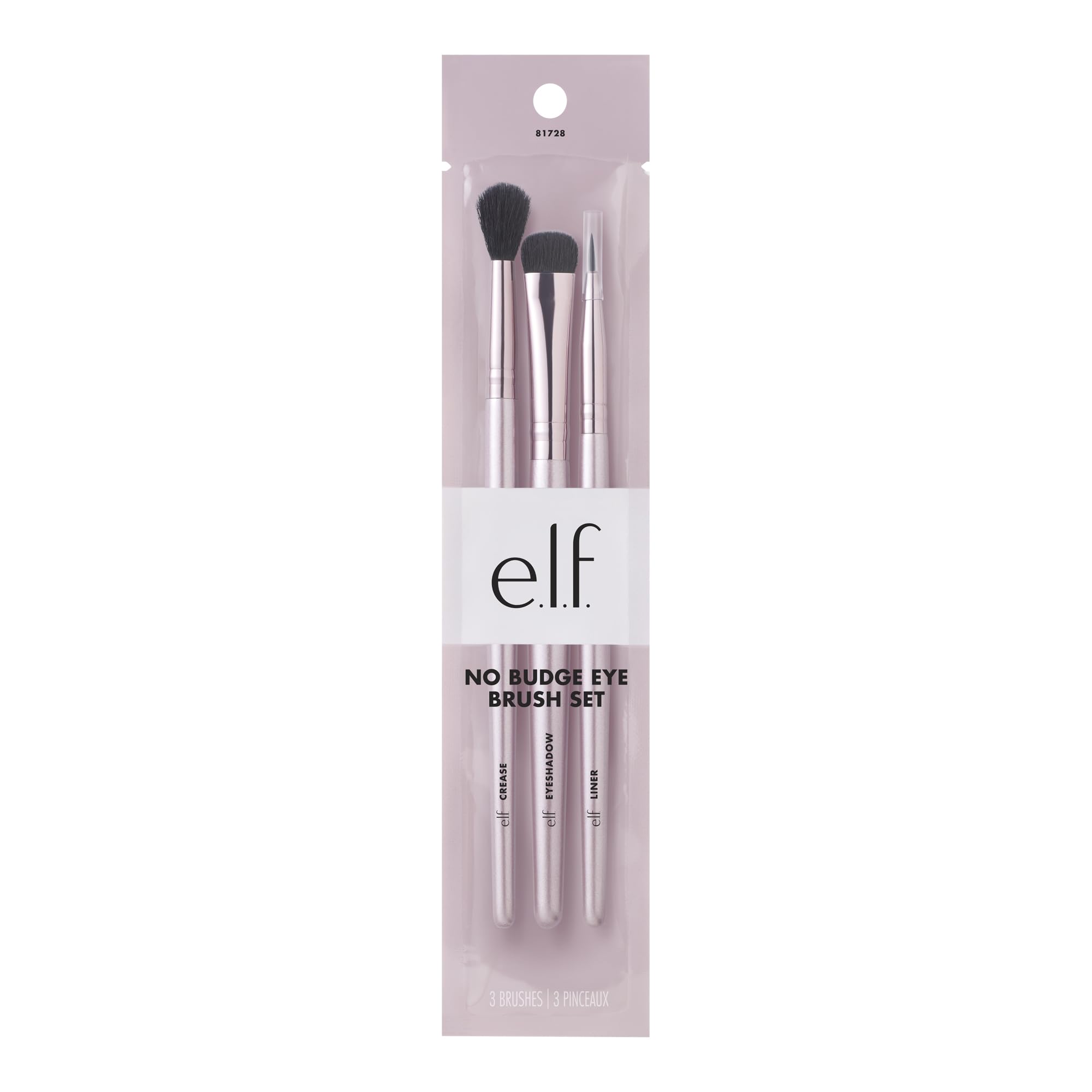 Buy now e.l.f. No Budge Brush Trio, 3-Piece Eyeshadow Brush Set For Applying & Blending Color, Use With The No Budge Cream Eyeshadows, Vegan & Cruelty-Free at indiglob india