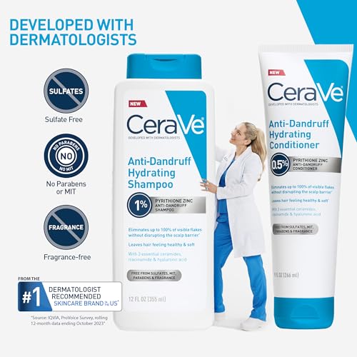 Buy now CeraVe Hydrating Anti Dandruff Shampoo, 1% Pyrithione Zinc Dandruff Treatment With Ceramides, Niacinamide & Hyaluronic Acid, Helps Eliminate Flakes & Provides Itchy Scalp Relief, Sulfate Free, 12 Oz at indiglob india