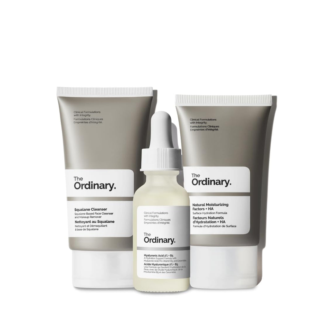 Buy now The Ordinary The Daily Set, Daily Skincare Routine with Squalane Cleanser, Hyaluronic Acid 2% + B5, and Natural Moisturizing Factors + HA | Skin Care Set at indiglob india