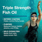 Buy now GNC Triple Strength Fish Oil Omega 3 Supplement, 1000mg EPA and DHA, Supports Heart, Brain, Skin, Eye and Joint Health, 210 Softgels at indiglob india