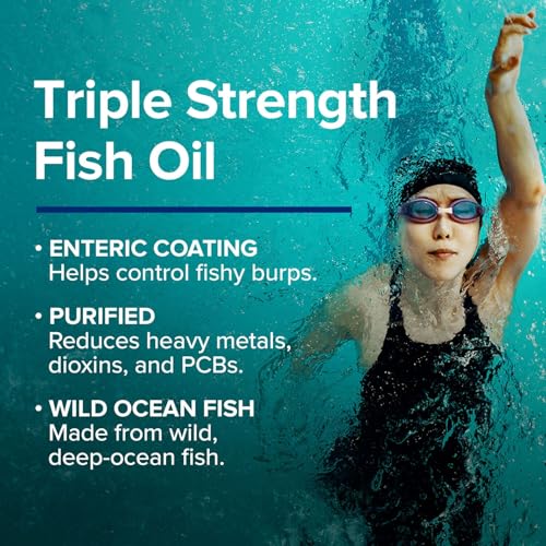 Buy now GNC Triple Strength Fish Oil Omega 3 Supplement, 1000mg EPA and DHA, Supports Heart, Brain, Skin, Eye and Joint Health, 210 Softgels at indiglob india