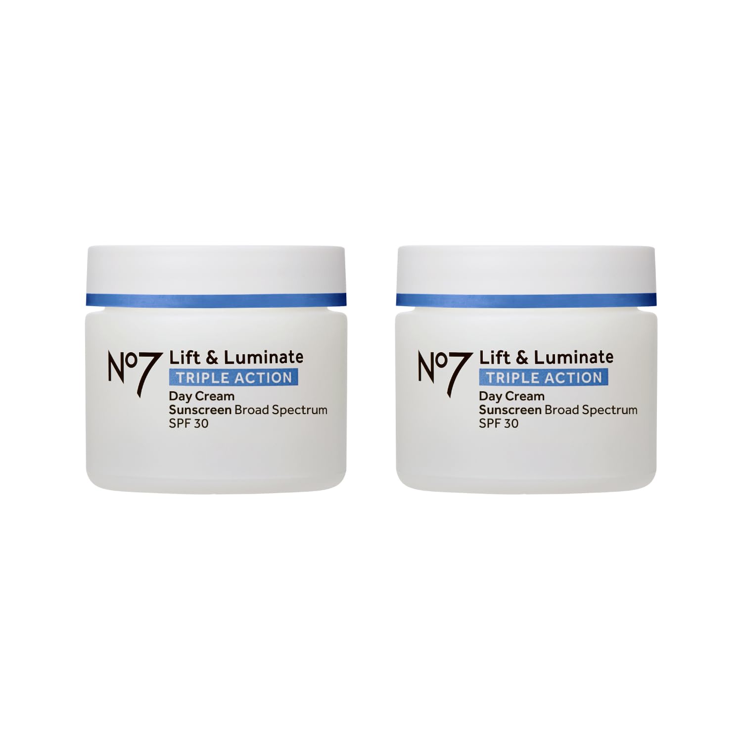No7 Lift & Luminate Triple Action Face Cream with SPF 30, 1.69 oz | Fragrance Free Moisturizer, Anti Aging Collagen Peptides, Brightening Complex, Evens Skin Tone, Wrinkles Appear Reduced