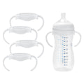 (4 Pack Bottles Handles for Philips Avent Natural Baby Bottle, Quick Install & Easy for Little Hands to Hold, White