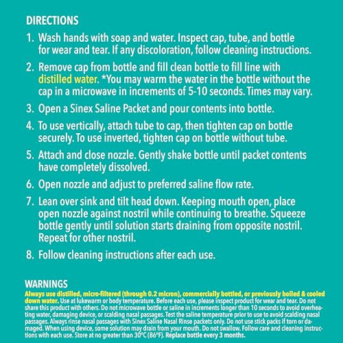 Buy now Vicks Sinex Saline Nasal Rinse Starter Kit, Drug Free Saline, Flush Out Mucus and Allergens, Fast & Effective Relief for Everyday Congestion from Sinus & Allergy, 1 Bottle + 30 Refill Packets at indiglob india