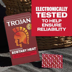 Buy now Trojan Ecstasy Heat Latex Lubricated Ribbed Condoms for Men with Warming Lubricant for a Heightened Experience, Helps Reduce Risk of Pregnancy and Sexually Transmitted Infections (STIs), 10 Count at indiglob india