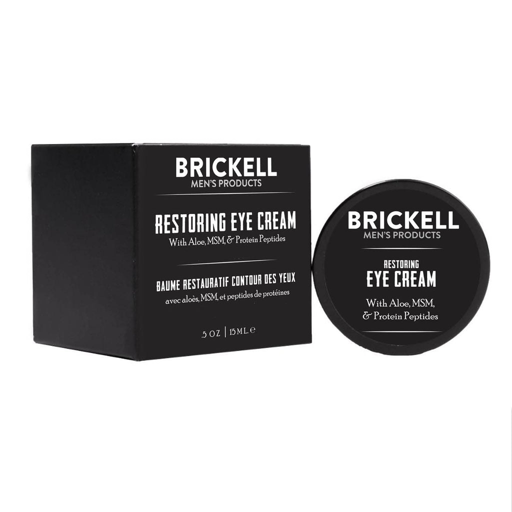 Buy now Brickell Men's Restoring Under Eye Cream for Men, Natural and Organic Anti Aging Eye Balm To Reduce Puffiness, Wrinkles, Dark Circles, Crows Feet and Under Eye Bags, 0.5 Ounce, Unscented at indiglob india