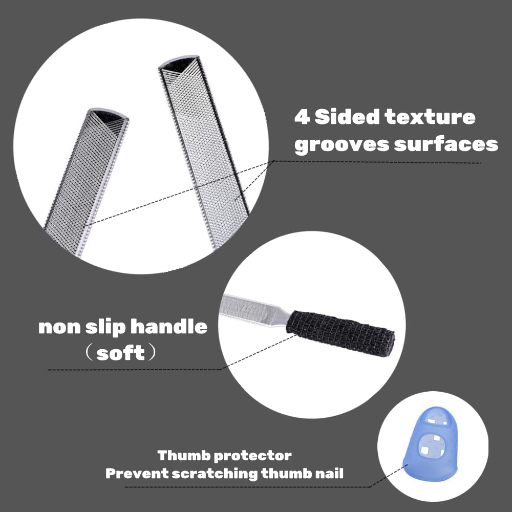 2PCS Stainless Steel Heavy Duty Metal Toe Nail Files for Thick Nails