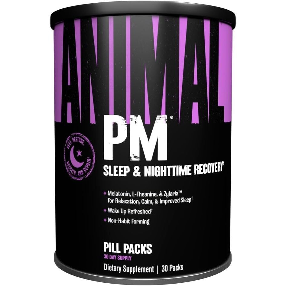 Buy now Animal PM - Sleep Aid for Adults Non-Habit Forming Relaxation Enhancer and Mood Support with Melatonin, L-Theanine, Zylaria, Zinc, Magnesium, Vitamin B6, GABA + AKG Anabolic Stack Supply, 30 Count Vitamin B6 at indiglob india