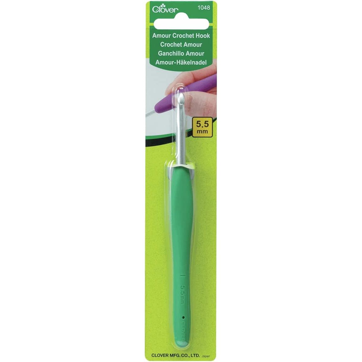 Buy now Clover 1043/E Magenta Amour Crochet Hook, Size E, 3.5mm, Red 5.5mm Green I at indiglob india