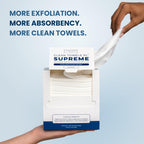 Clean Skin Club Clean Towels XL® Supreme, 100% USDA Biobased Face Towel, Disposable Face Towelette, Eczema Association Accepted, Thicker Textured Dry Wipes, Ultra Absorbent & Soft, 1 Pack, 50 Ct