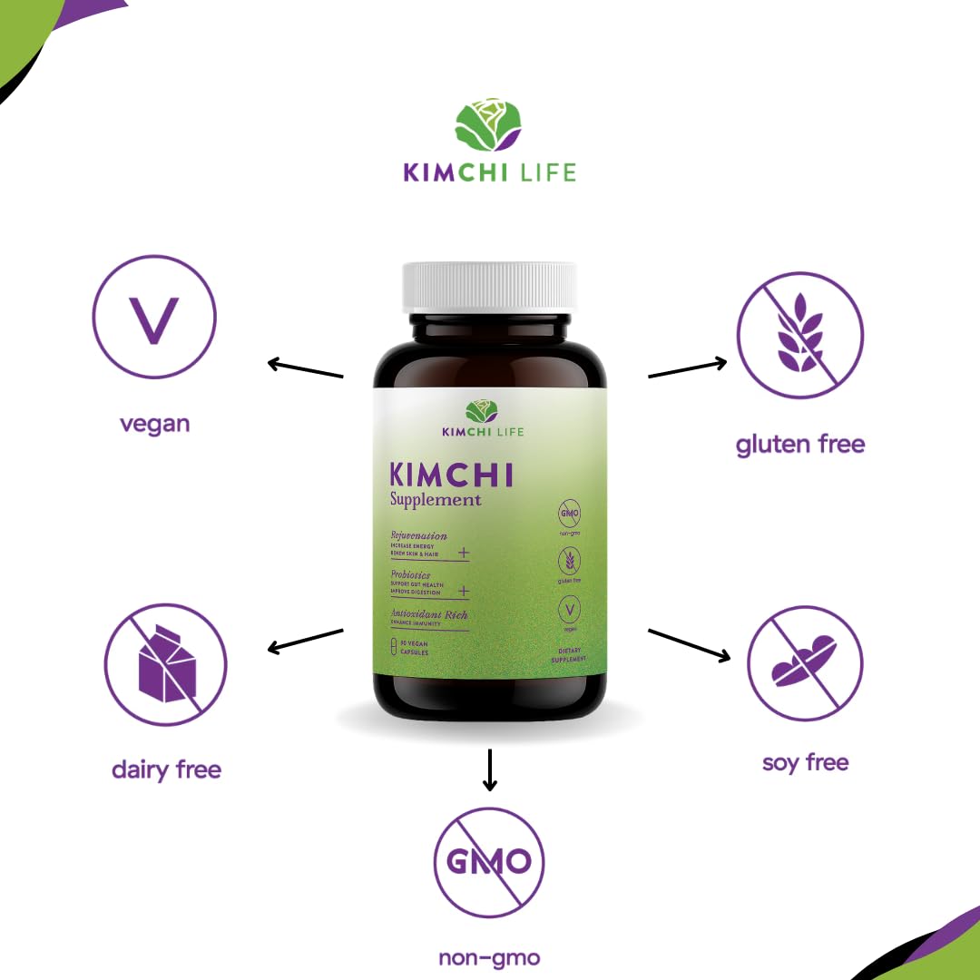 Premium Fermented Kimchi Capsules - Vegan & Natural 90 Caps