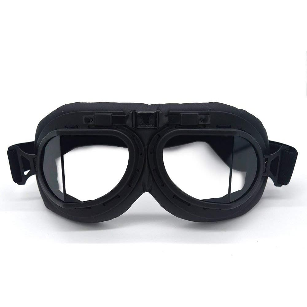 Buy now evomosa Motorcycle Goggles Vintage Pilot Style Cruiser Scooter Goggle Outdoor Sand Goggles Bike Racer Cruiser Touring Eyewear for Half Helmet Black Clear at indiglob india