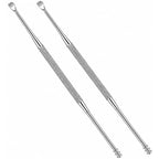 2 Pack - Stainless Steel Ear Spoon Portable Double-Ended Ear Pick Ear Wax Removal Tools Cleaning Ear Cleaner Spoon Spiral Ear Clean Tool