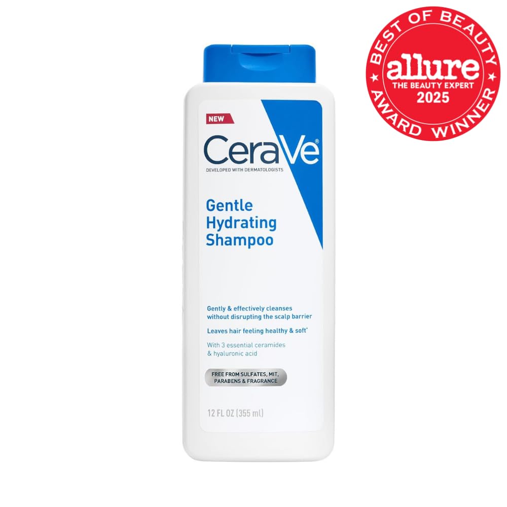 Buy now CeraVe Gentle Hydrating Shampoo, With Ceramides, Niacinamide & Hyaluronic Acid For Soft, Healthy Looking Hair & Scalp, Sulfate Free & Color Safe Shampoo, For All Hair Types, 12 Oz at indiglob india