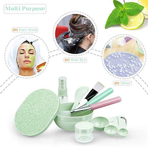 Buy now Face Mask Mixing Bowl Set, Anezus 11 Pcs DIY Facemask Mixing Tool Kit with Facial Mask Bowl Stick Spatula Silicone Brush Spray Bottle Puff Soaking Bottle Gauges at indiglob india