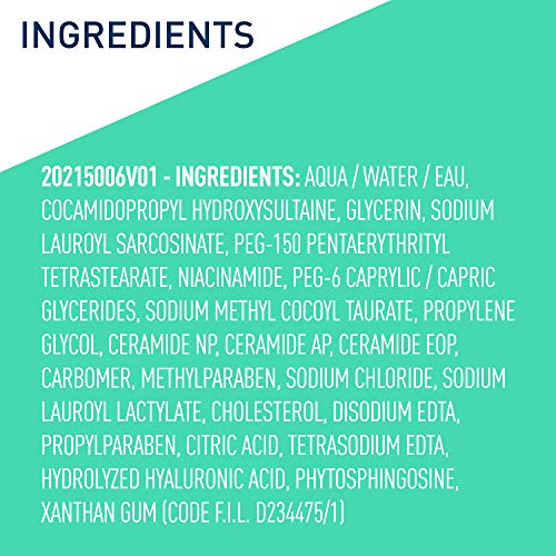 Buy now CeraVe Foaming Facial Cleanser, Daily Face Wash for Oily Skin with Hyaluronic Acid, Ceramides, and Niacinamide, Fragrance Free Paraben Free, 12 Fluid Ounce at indiglob india