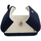 Buy now Premium Double Function Navy Luxurious Blue Velvet Pendant Earrings Necklace Gift Box Double Layer Fine Material Modern Elegant (Jewelry is not included) at indiglob india