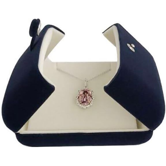 Buy now Premium Double Function Navy Luxurious Blue Velvet Pendant Earrings Necklace Gift Box Double Layer Fine Material Modern Elegant (Jewelry is not included) at indiglob india