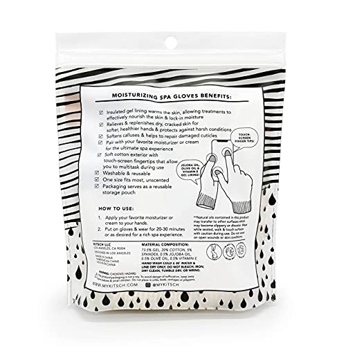 Buy now Kitsch Moisturizing Gloves Overnight for Dry Hands Treatment, for Women & Men | Soft Hydrating & Infused Gel Spa Gloves for Kids, One Size Fits Most, Washable & Reusable Pair at indiglob india