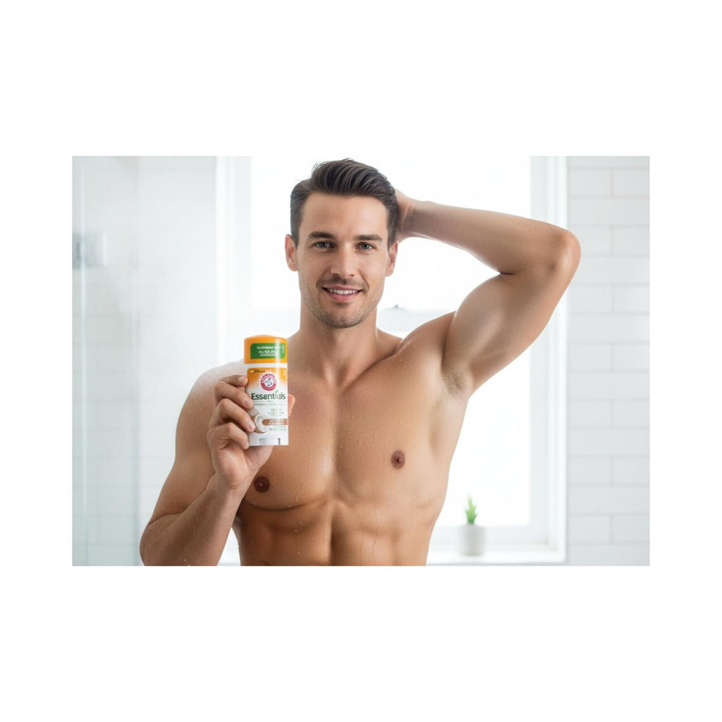 ARM & HAMMER Essentials Deodorant - Made with Natural Deodorizers - Coconut Geranium - Free From Aluminum, Parabens & Phthalates, 2.5 oz (Pack of 3)