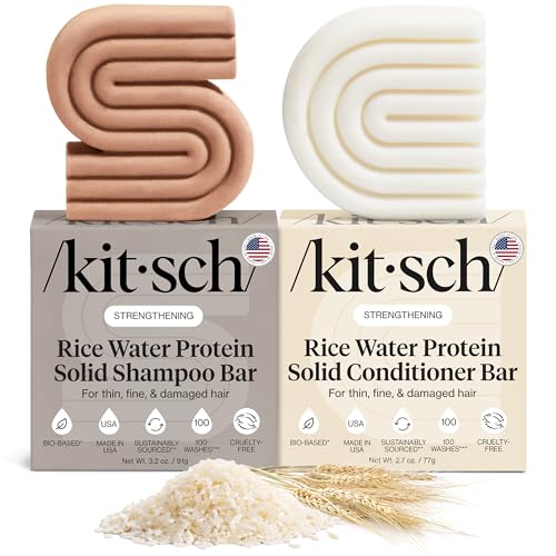 Buy now Kitsch Rice Water Shampoo & Conditioner Set â€“ Solid Shampoo & Conditioner Bar with Protein for Hair Growth, Strengthening Hair & Damage Repair â€“ Paraben, Sulfate & Silicone Free â€“ 2 Pack at indiglob india