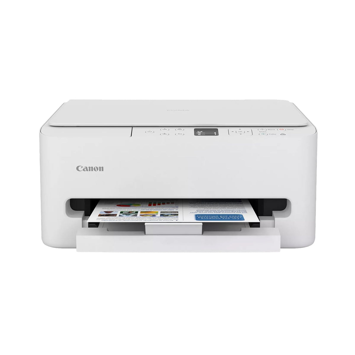 Canon PIXMA TS6520 Wireless Color Inkjet Printer, Duplex Printing, Copier/Scanner, 1.42" OLED Display, Compact, White