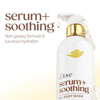 Dove Serum+Shower Oil Body Wash Soothing, 15.3 fl oz | Almond Oil & Sandalwood hydrating shower oil body wash with glycerin serum for soft, smooth skin and a soothing shower