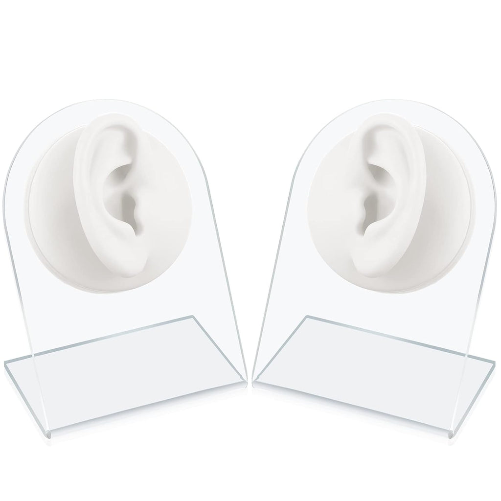 Buy now Cindeer Silicone Ear Model 2-Piece Set â€“ Flexible Reusable Fake Ear Mold with Acrylic Stand | Jewelry Display & Piercing Practice Tool (White) at indiglob india