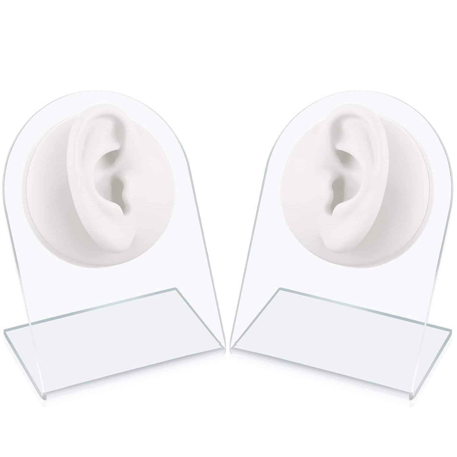 Buy now Cindeer Silicone Ear Model 2-Piece Set â€“ Flexible Reusable Fake Ear Mold with Acrylic Stand | Jewelry Display & Piercing Practice Tool (White) at indiglob india