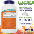 Buy now Now Foods Magnesium Glycinate, 240 Tablets - Supports Healthy Muscle and Nerve Functions - Non-GMO at indiglob india
