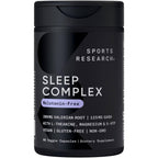 Sports Research® Sleep Complex (Melatonin-Free), 60 Veggie Capsules | Natural Sleep Aid with Valerian Root, GABA, L-Theanine, Magnesium & 5-HTP - Non-GMO Verified & Gluten Free
