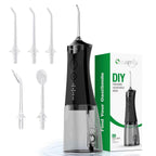 Water Flosser for Teeth, 350ML Cordless Oral Irrigator, Black
