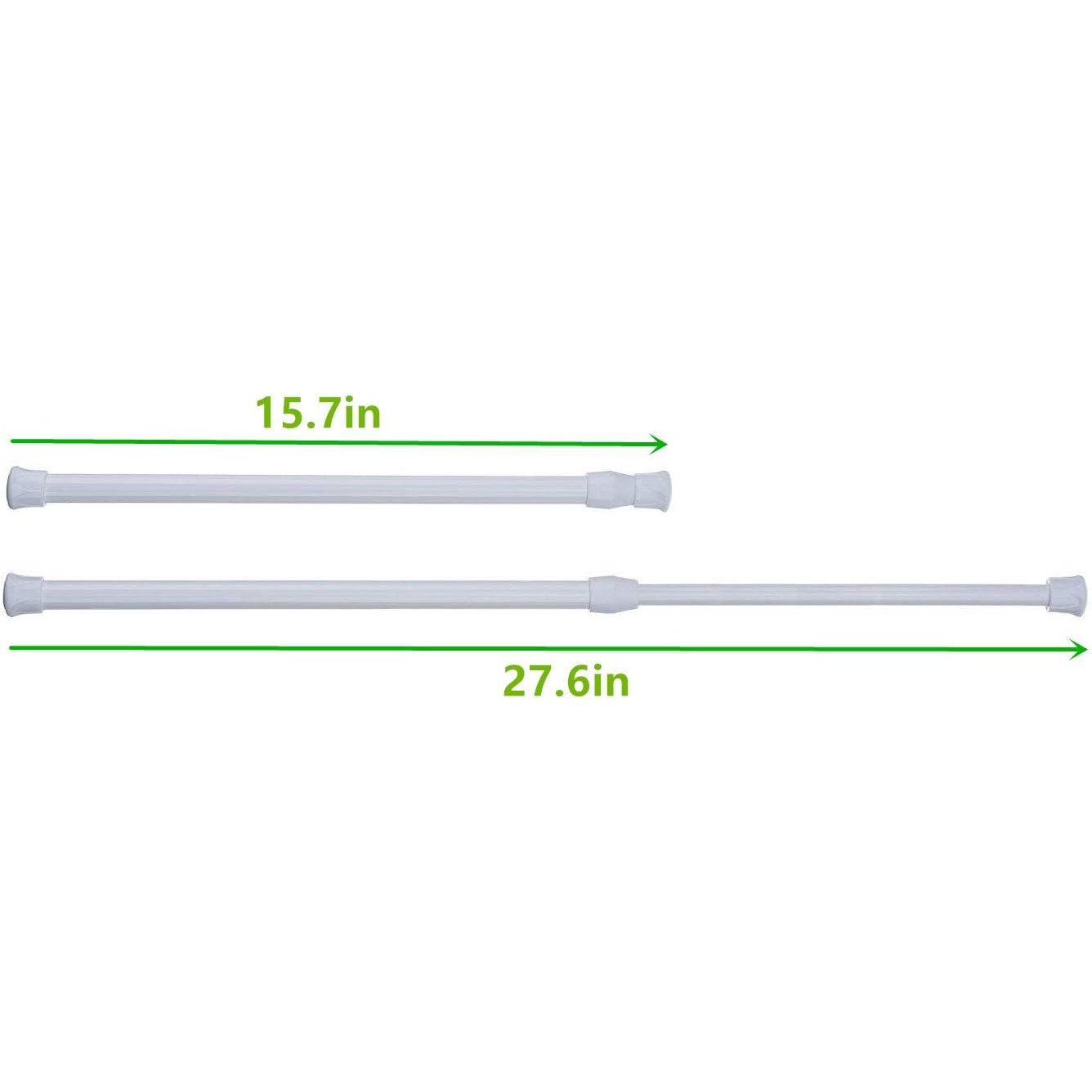 Buy now Tension Rods, 4 Pack 15.7-28 Inches Adjustable Spring Steel Cupboard Bars Tension Curtain Rod Shower Rod Extendable Width at indiglob india