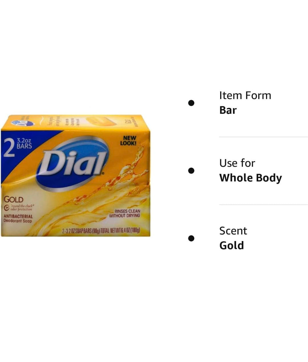 Buy now Dial Gold Antibacterial Deodorant Soap, 2 Pack, Total Net Wt 6.4 oz at indiglob india