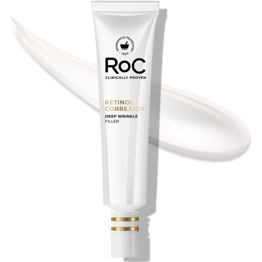 RoC Retinol Correxion Deep Wrinkle Retinol Face Serum, Ascorbic Acid, 1 0z | Anti-aging treatment for fine lines, dark spots, post acne scars, clinically proven, dermatologist-tested, packaging may vary